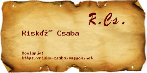 Riskó Csaba névjegykártya